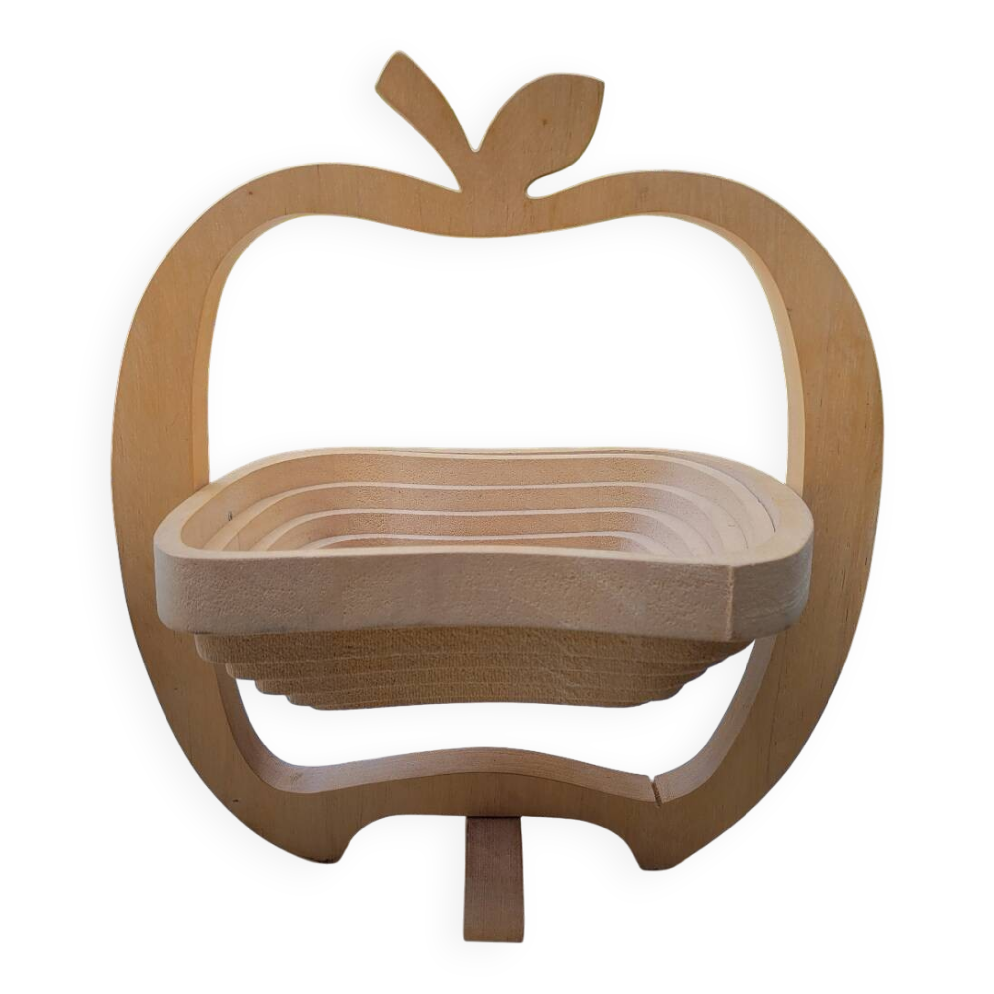 Foldable wooden fruit basket and trivet