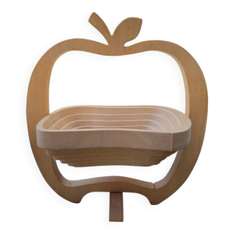 Foldable wooden fruit basket and trivet