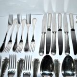 Ercuis trianon silver-plated cutlery set – 42-piece tableware with crossed ribbon design