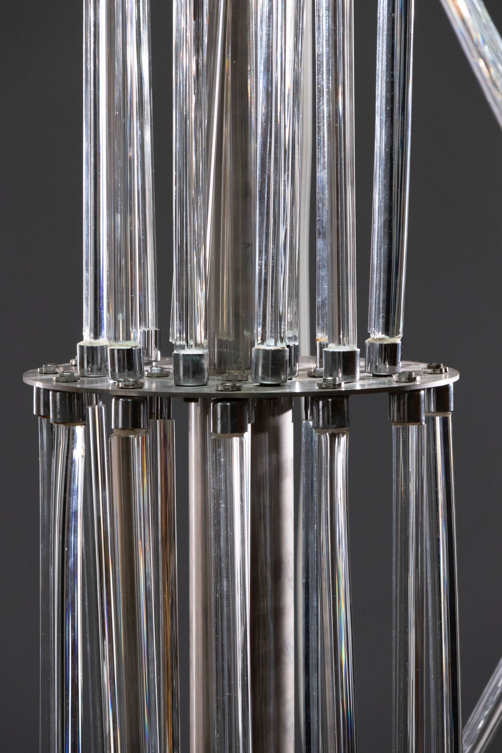Floor Lamp by René Roubíček, Nový Bor, Glass & Metal, 1960s