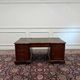 Classic English partner desk green leather