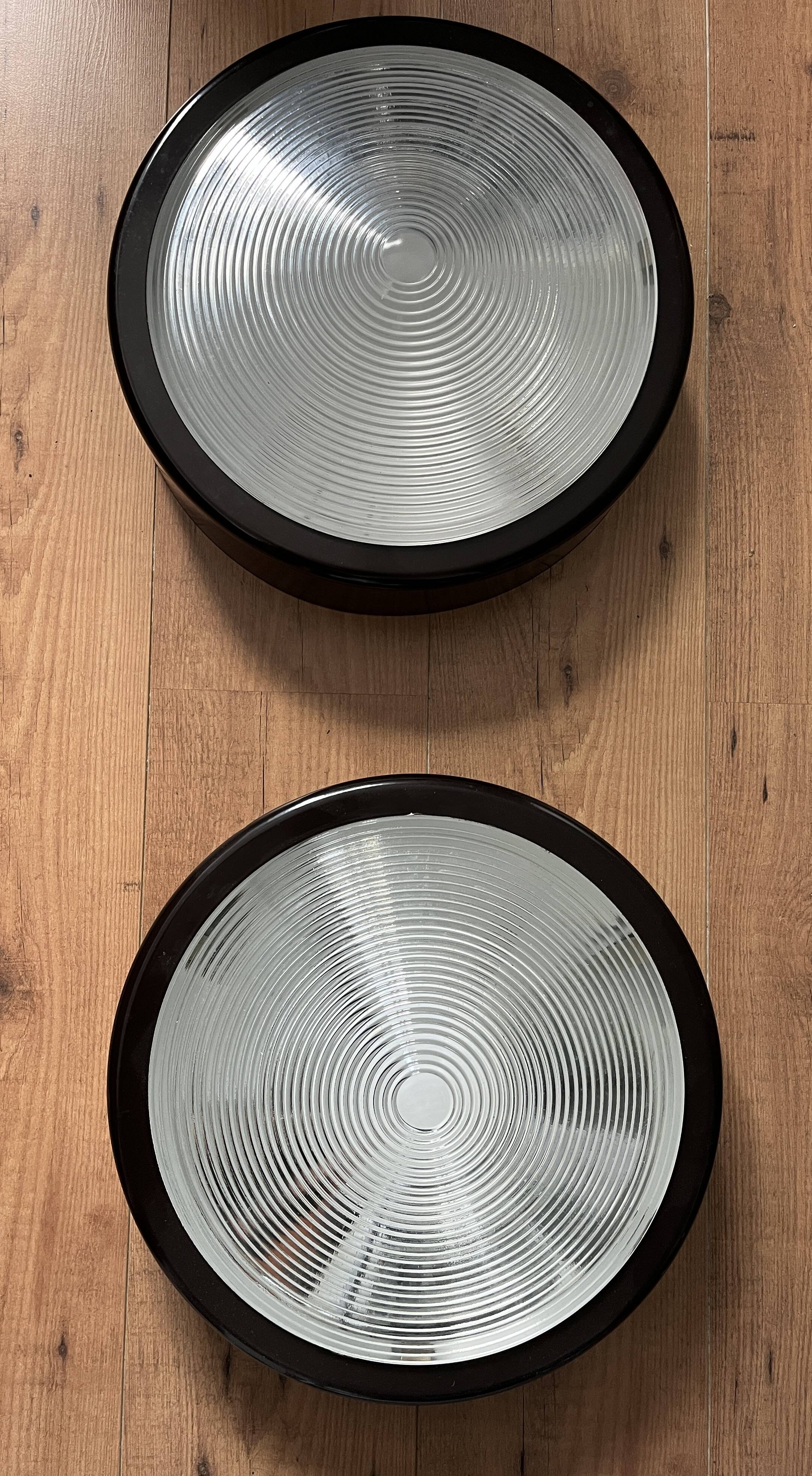 Pair of large Holophane Thorn Europhane vintage wall lights (1990)