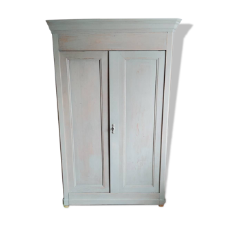 Armoire provençale verte en pin massif