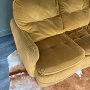 Velvet 3-seater sofa bed
