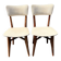 Pair of vintage chairs with upholstered backrest and seat, 1950s style.