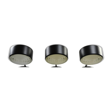 Trio of Model 778 B (Simris/Olympia) Black Bookshelf Lamps by Anders Pehrson for Ateljé Lyktan, Sweden, 1964