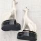 Pair of glazed porcelain Greyhounds 1940/50