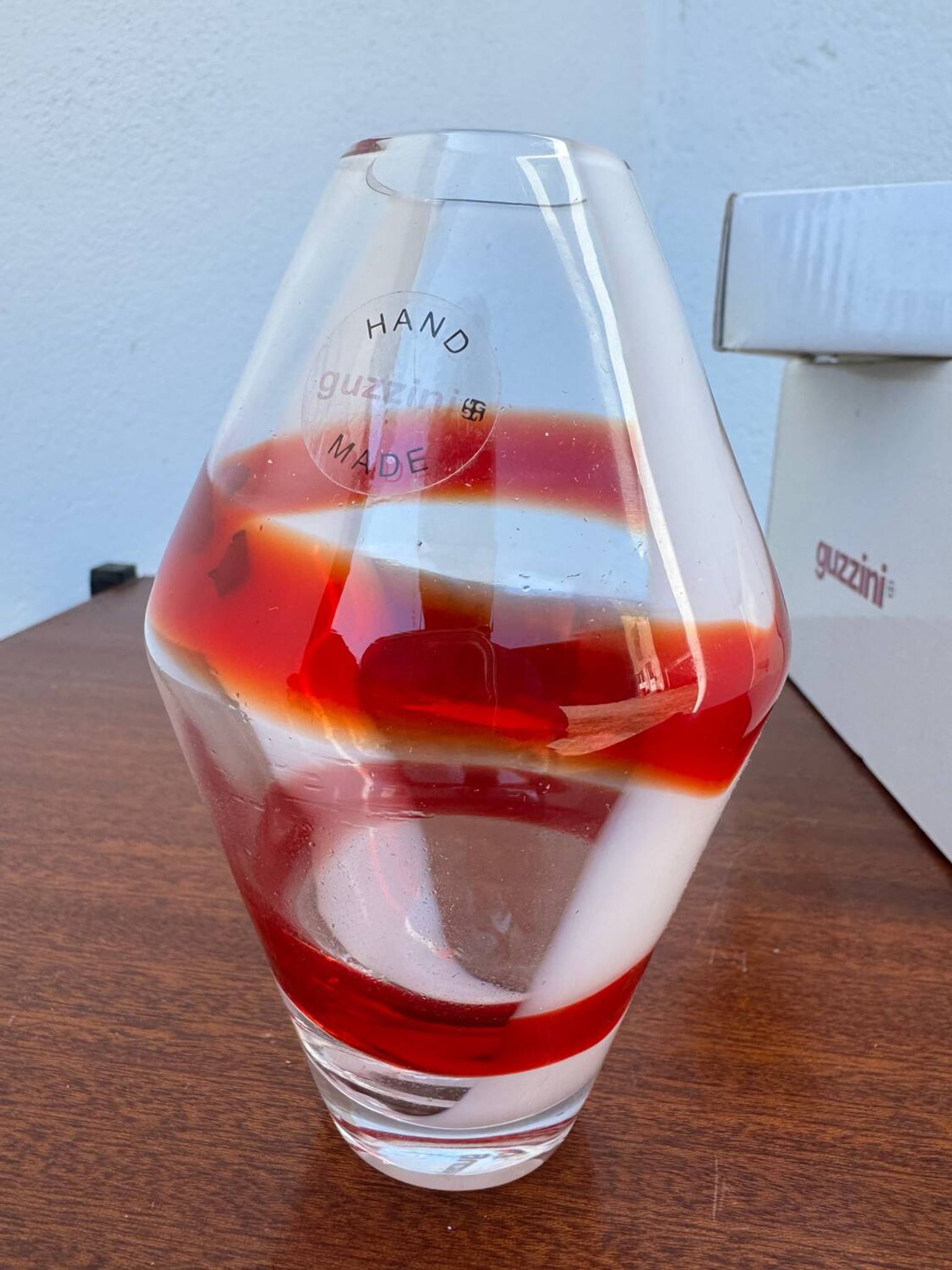 Petit vase Guzzini verre soufflé