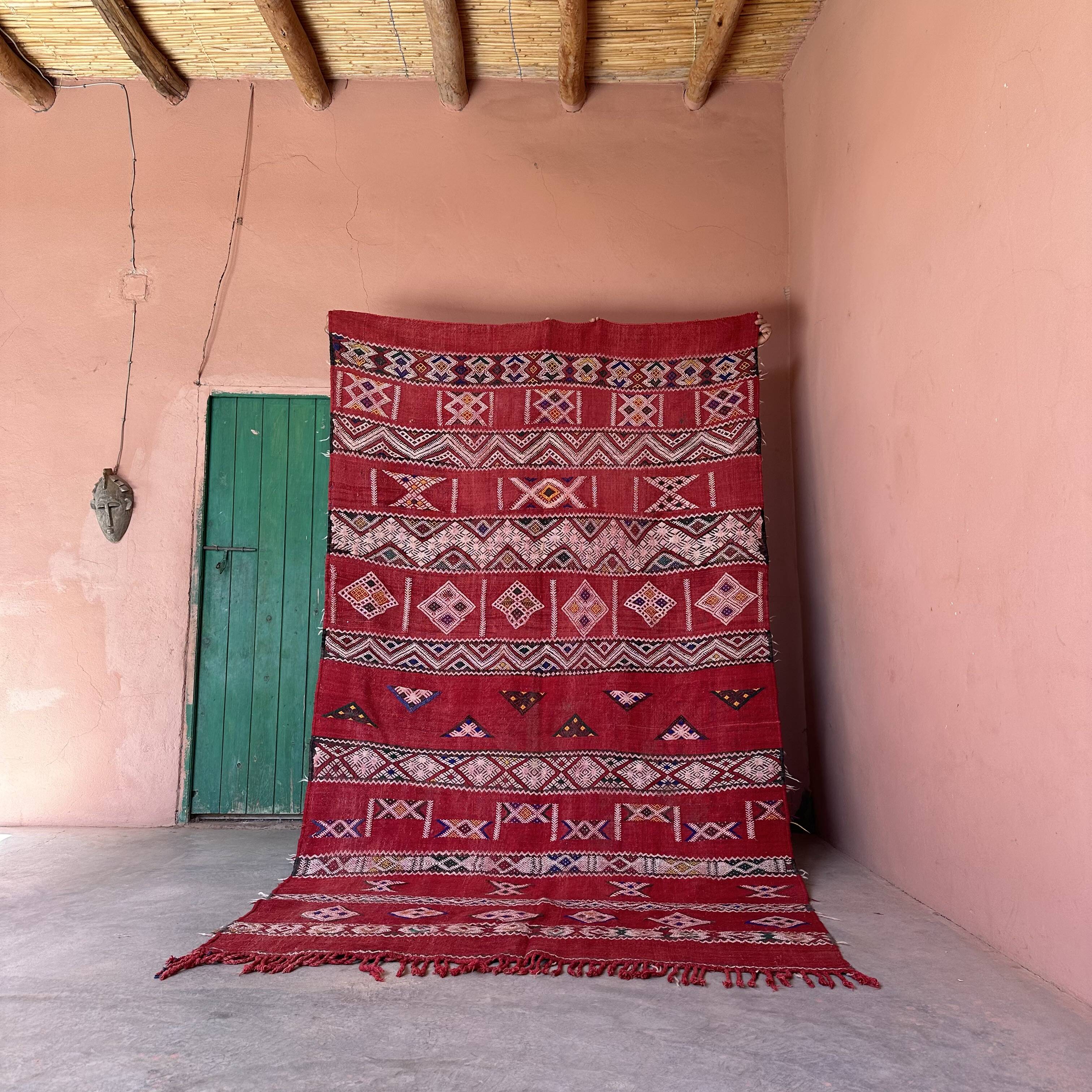 Moroccan kilim zayan rug