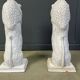 Pair of Renaissance style terracotta lion sculptures, 1950s