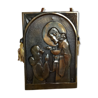 Bas relief la communion objet religieux