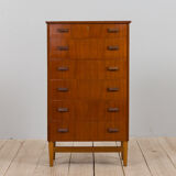 Curved front Danish chest of drawers