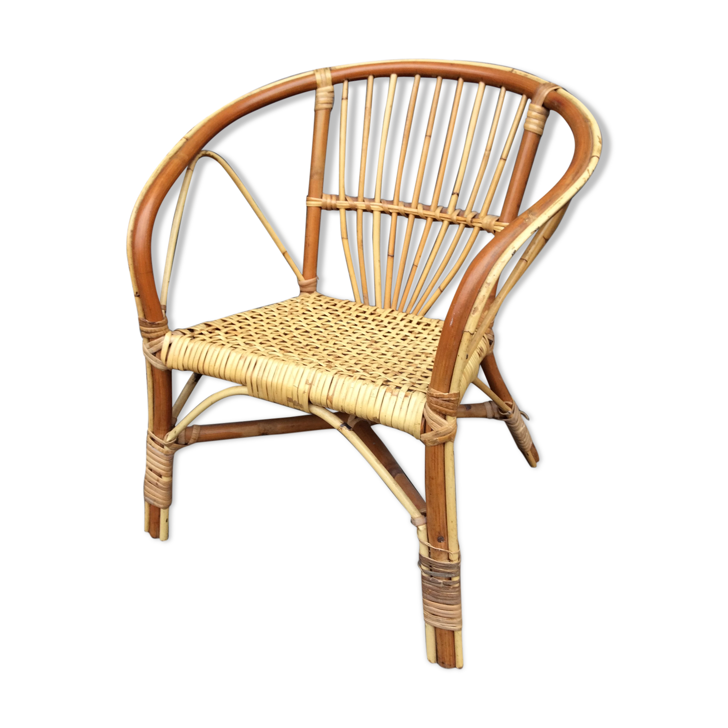 Child rattan chair from the 60s and 70s