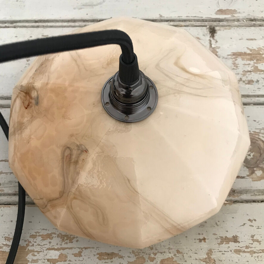 Marbled beige opaline pendant lamp