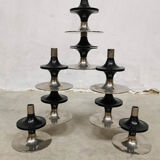 Midcentury stackable chrome candle holders Fritz Nagel