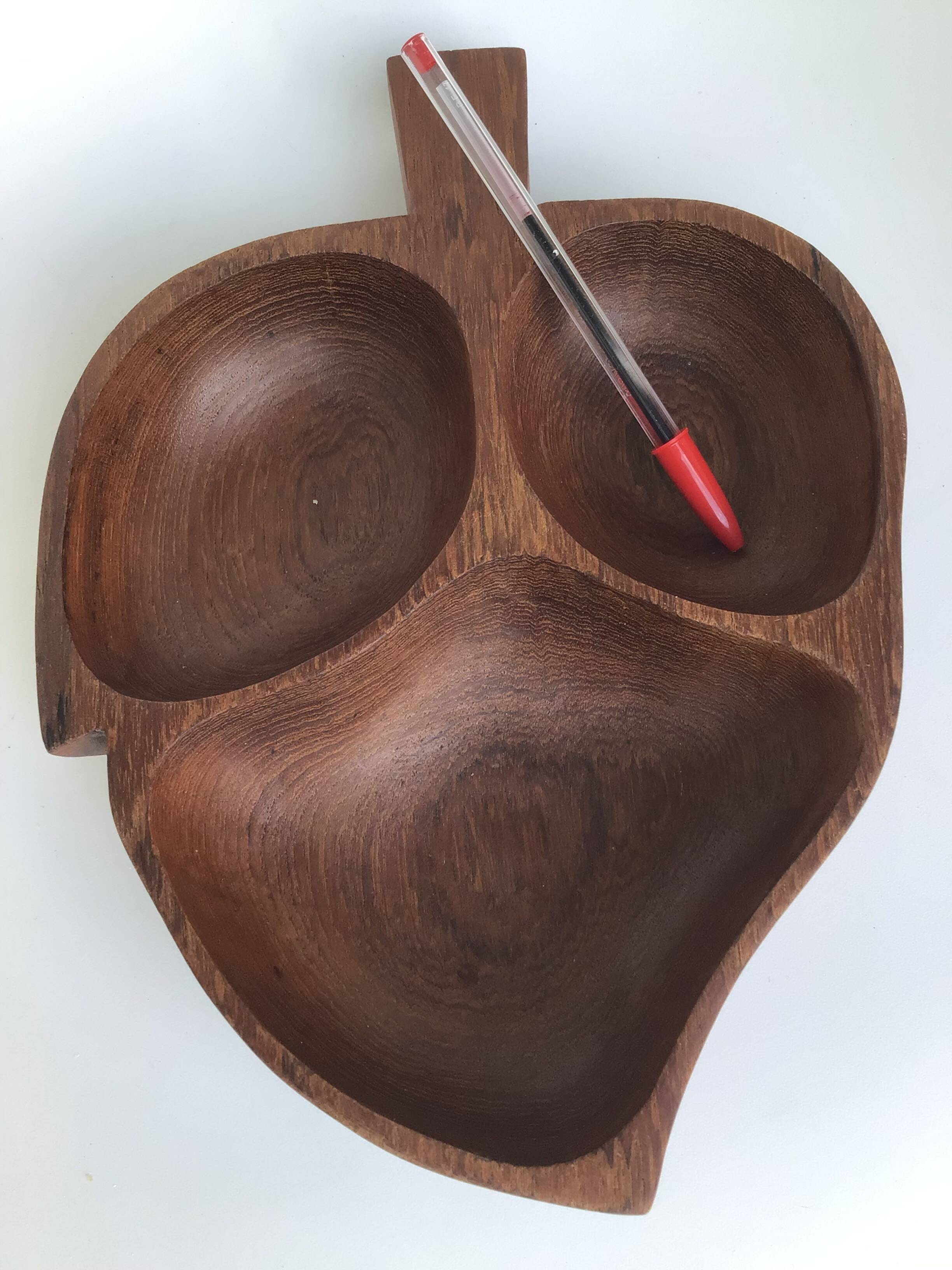 Teak wood carved coupe from the 70s.