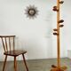 Old designer pine coat rack from the 60s in chalet wood