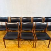 Ensemble de 8 chaises de salle à manger rétro milieu du siècle par Johannes Andersen pour Uldu