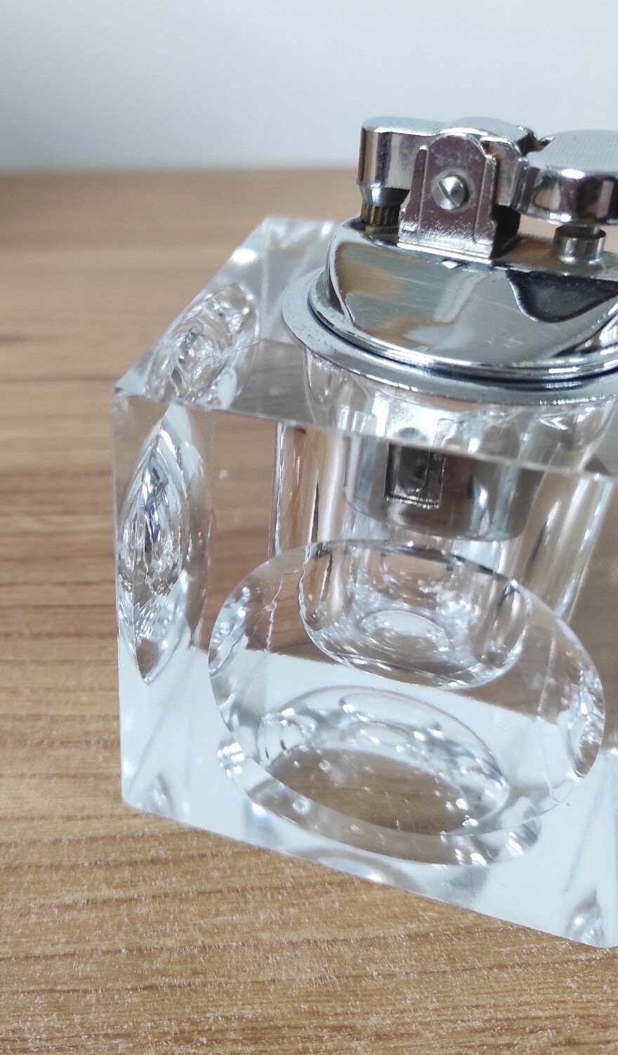 70s glass cube table lighter