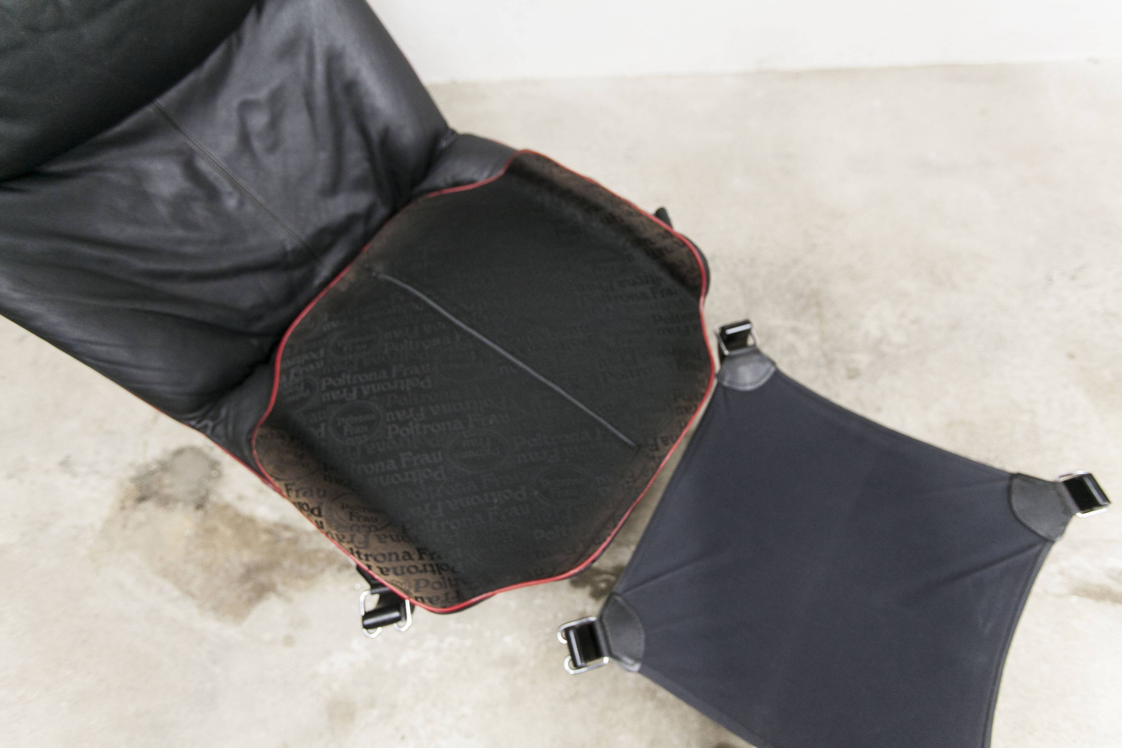 Set of armchair + ottoman viking p97 by Sigurd Russell for Poltrona Frau