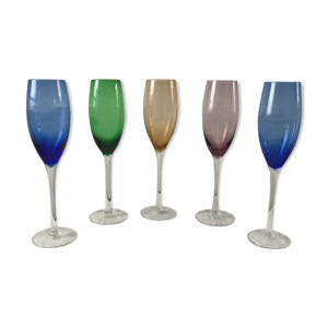 Lot de 5 flûtes à champagne en