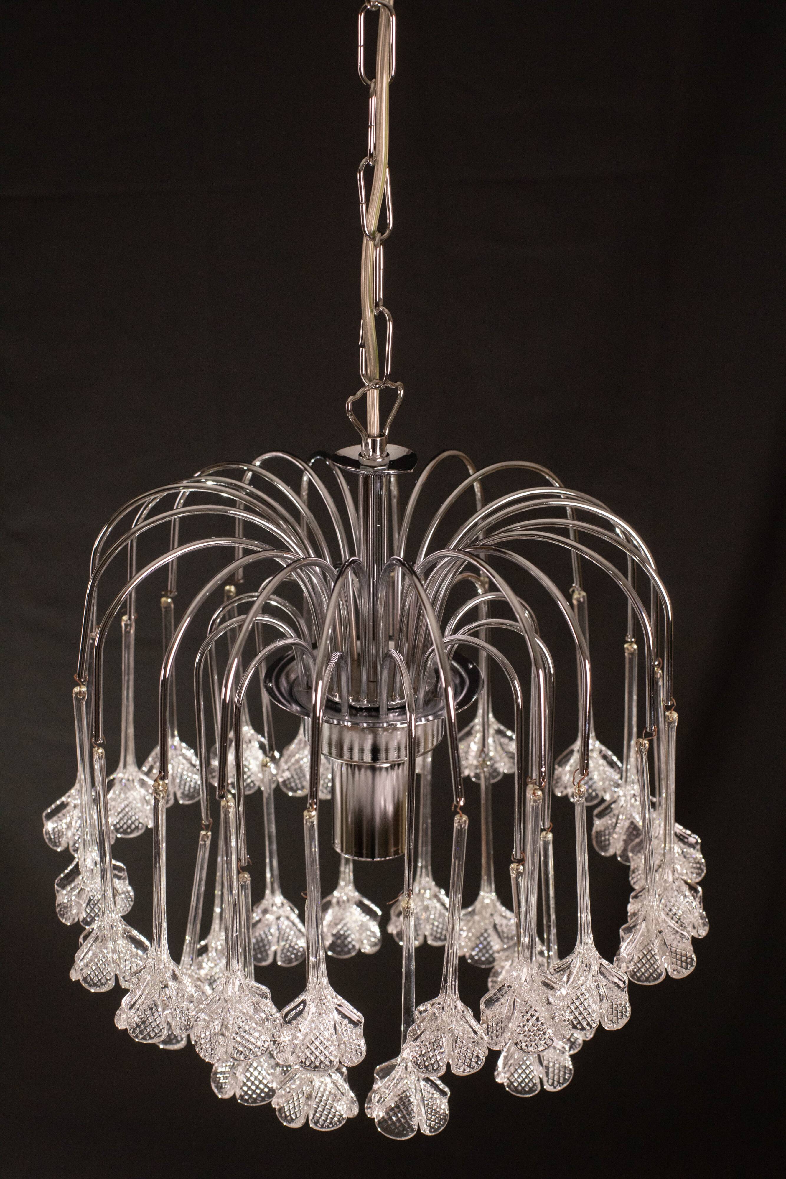 Set of 2 Julia Roberts, Vintage White Murano Chandelier, 1980s