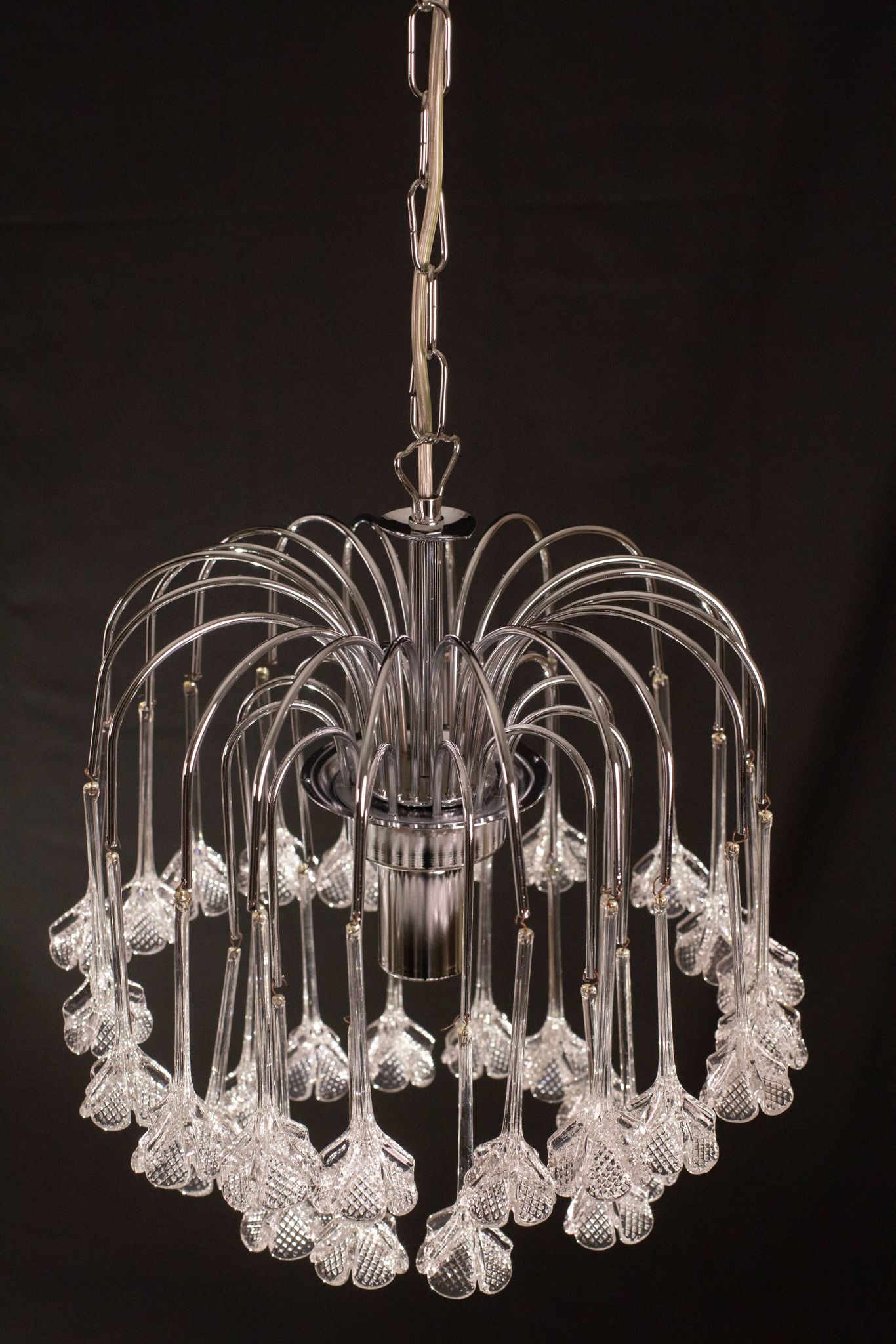 Set of 2 Julia Roberts, Vintage White Murano Chandelier, 1980s