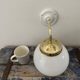 Vintage white opaline wall lamp