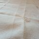 Nappe et ses 12 serviettes damasees décors floral rocaille  brodé monogramme