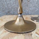 Pair of brass candelabra