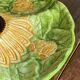 Divided plate, sunflower in slipware