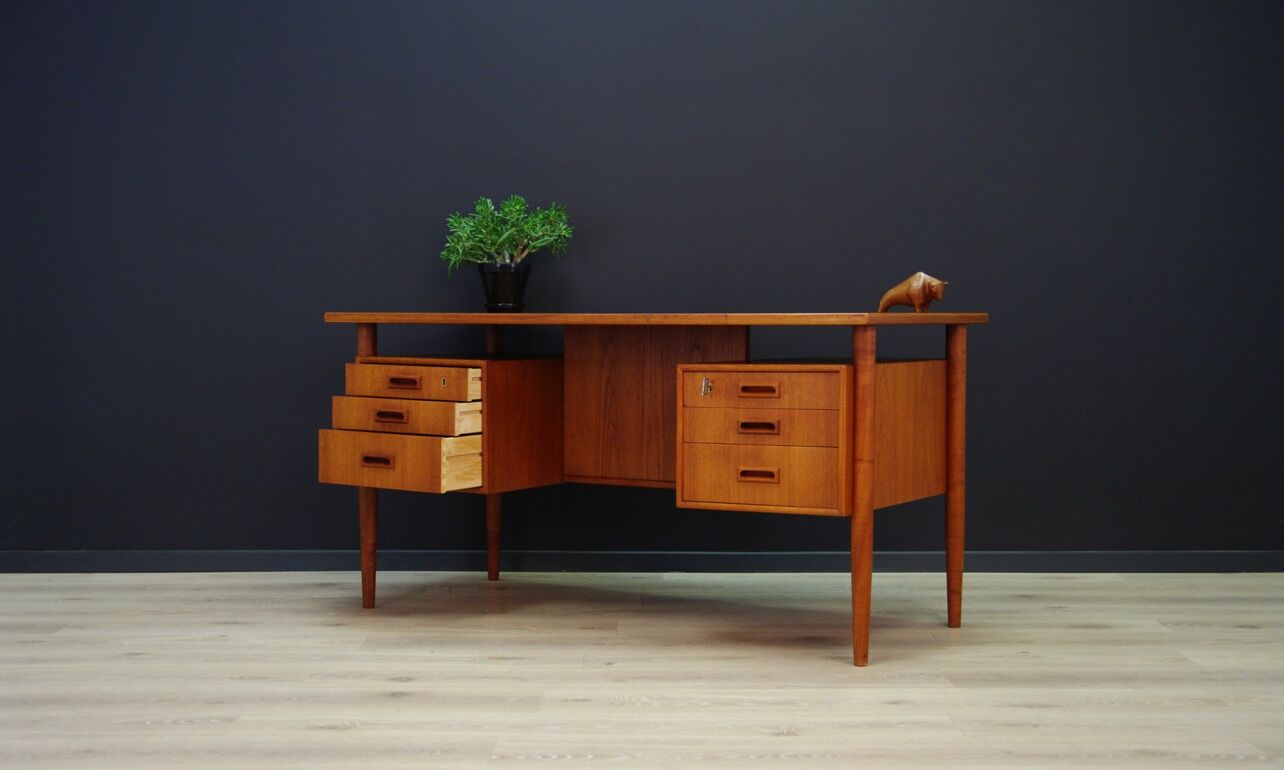 TEAK WRITING DESK DANISH DESIGN 60 70 RETRO