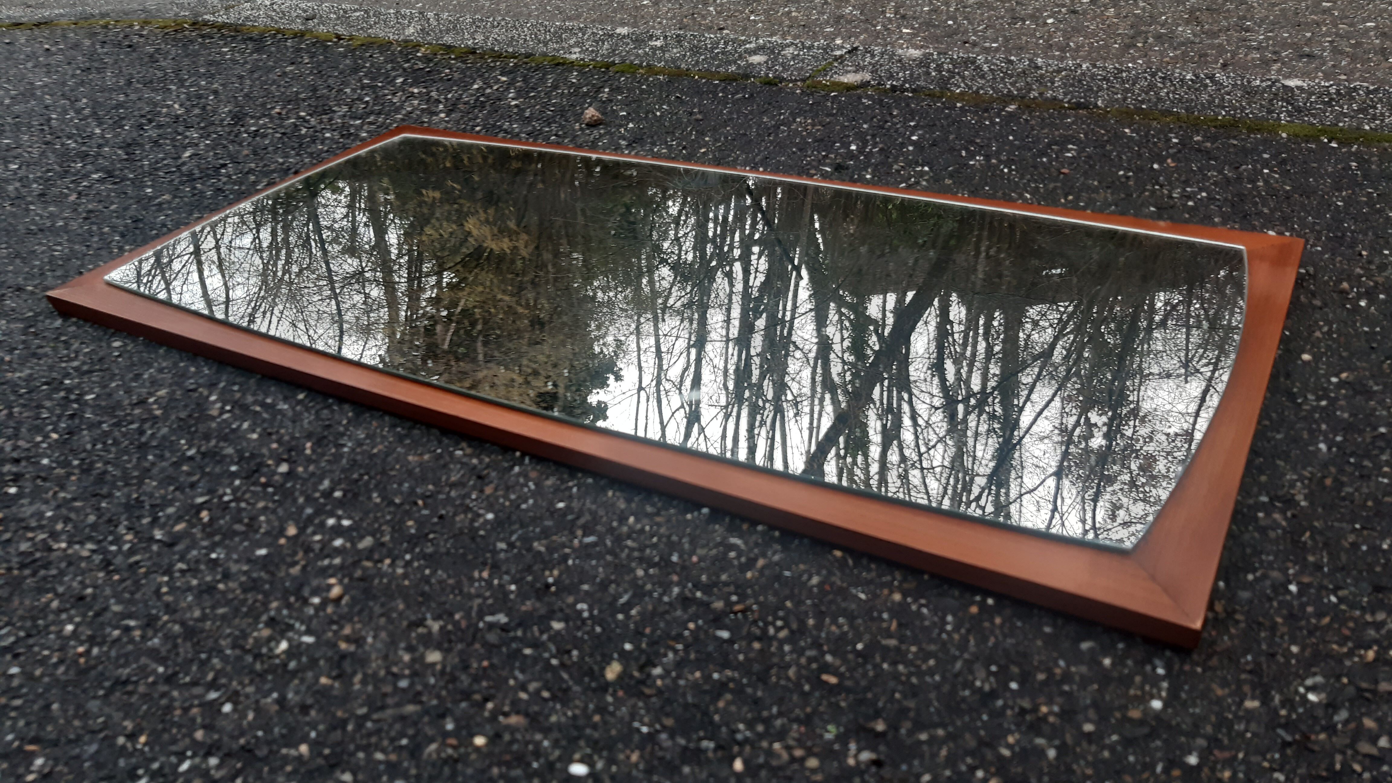 Scandinavian mirror 70s, 77x37 cm