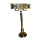 Brass Cash brewery counter plate on foot