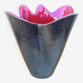 Grand Vase Ceramique Signé Elchinger Années 60's