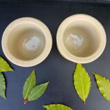Set of 2 old BB stoneware Yogurt pots