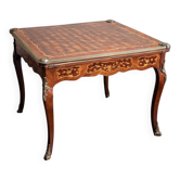 Table à jeu en marqueterie de style louis XV époque fin XIXeme