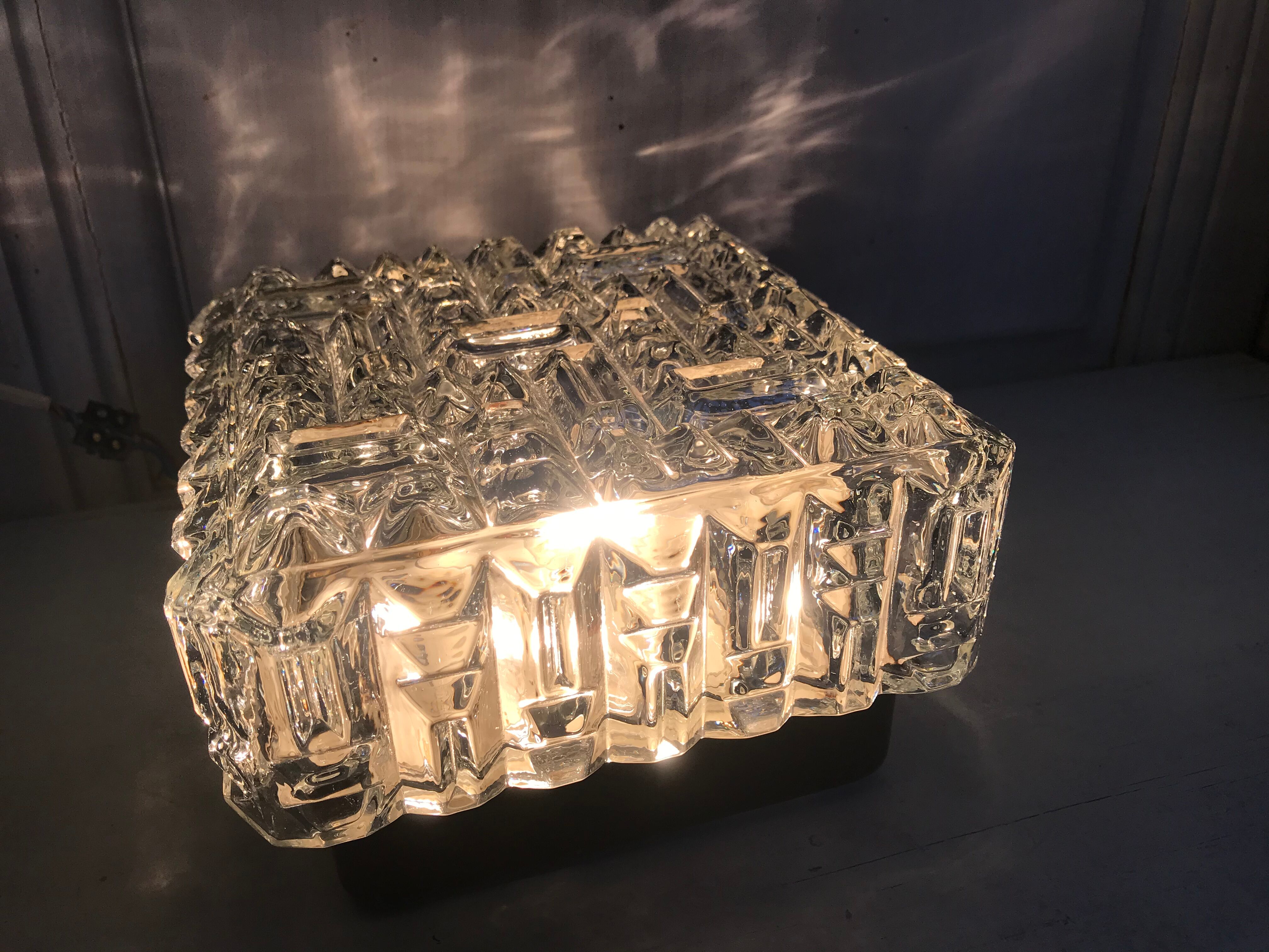 Vintage glass square wall lamp