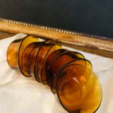 6 amber Duralex cups