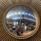 Miroir de sorcière bombé signe Chaty Vallauris