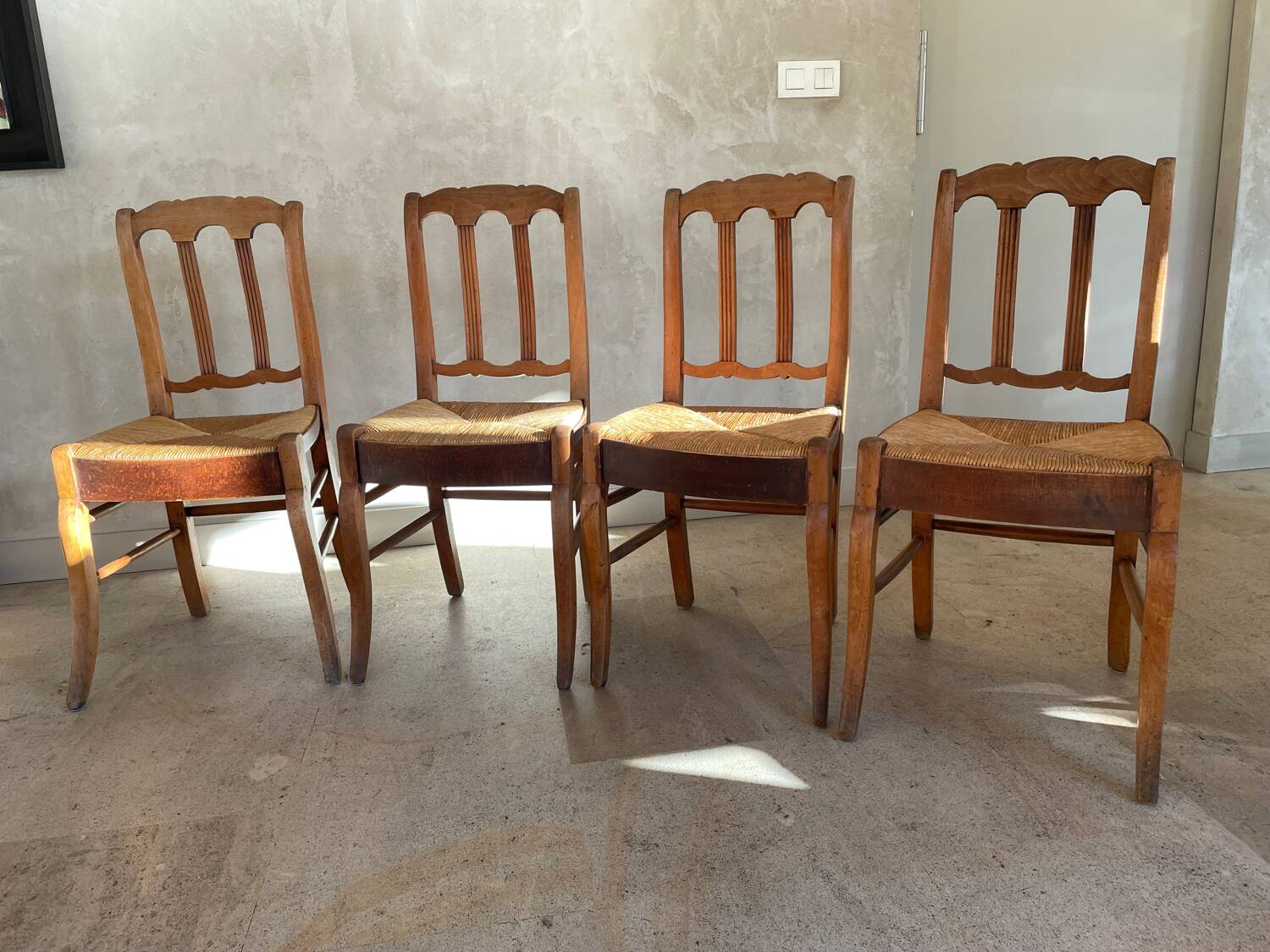 Set of antique dining room chairs