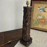 Carved wooden Balinese lamp base