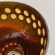 Mid Century caged glass & copper hanging lamp / pendant