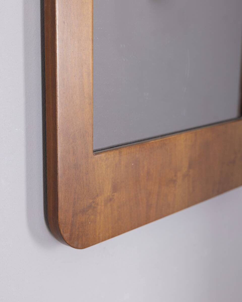 VINTAGE 1960S WALL MIRROR IN WOOD, ITALIAN DESIGN