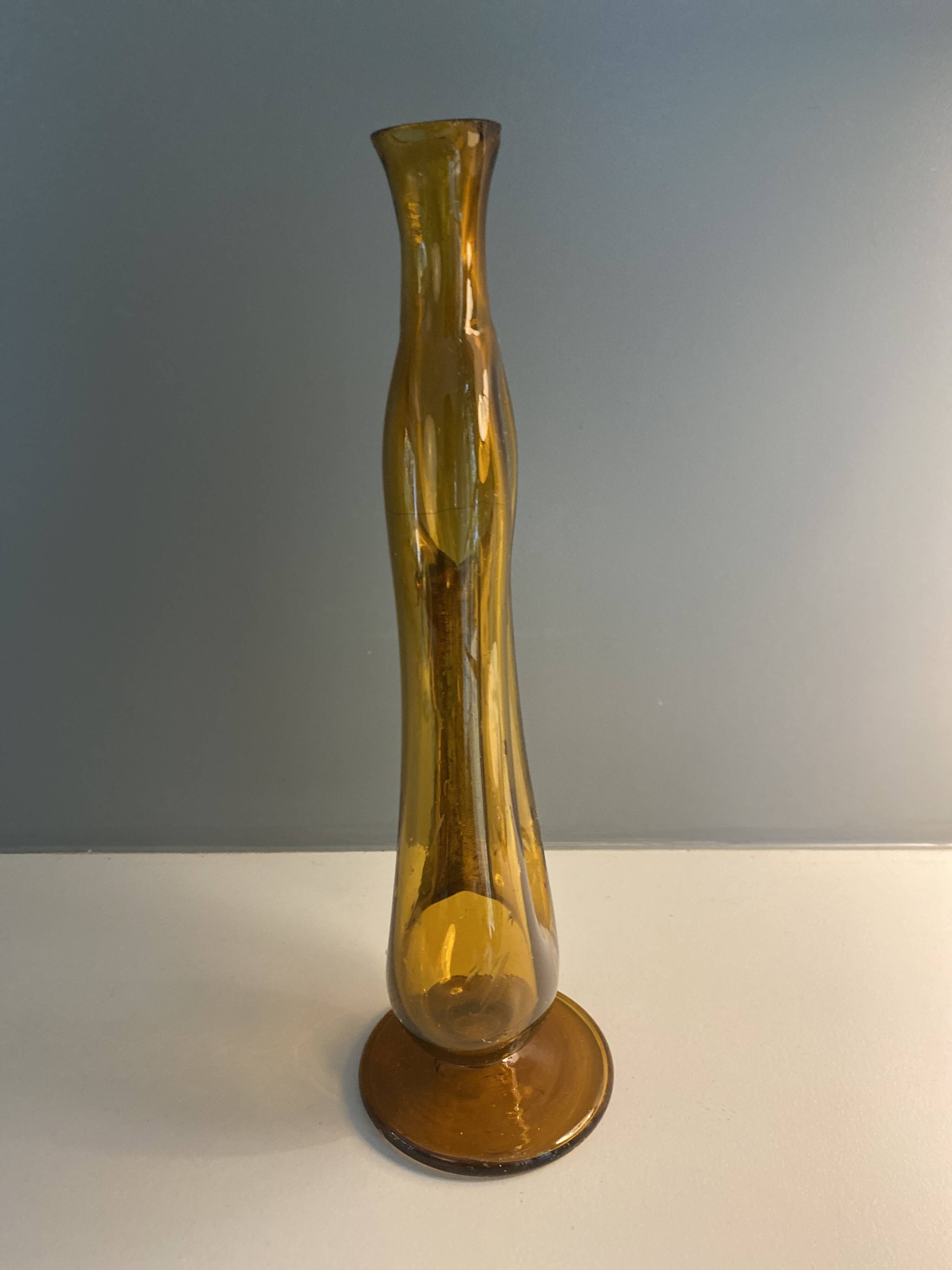 Brutalist glass vase from the 50s