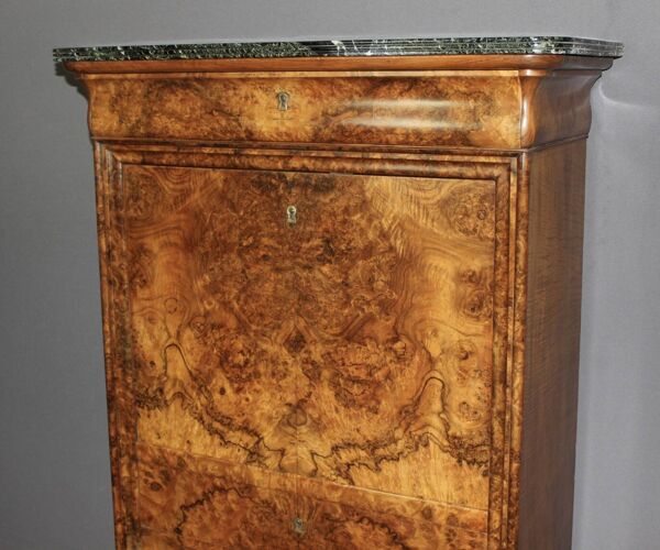 Secrétaire d'époque  Louis Philippe en Ronce de Noyer XIX