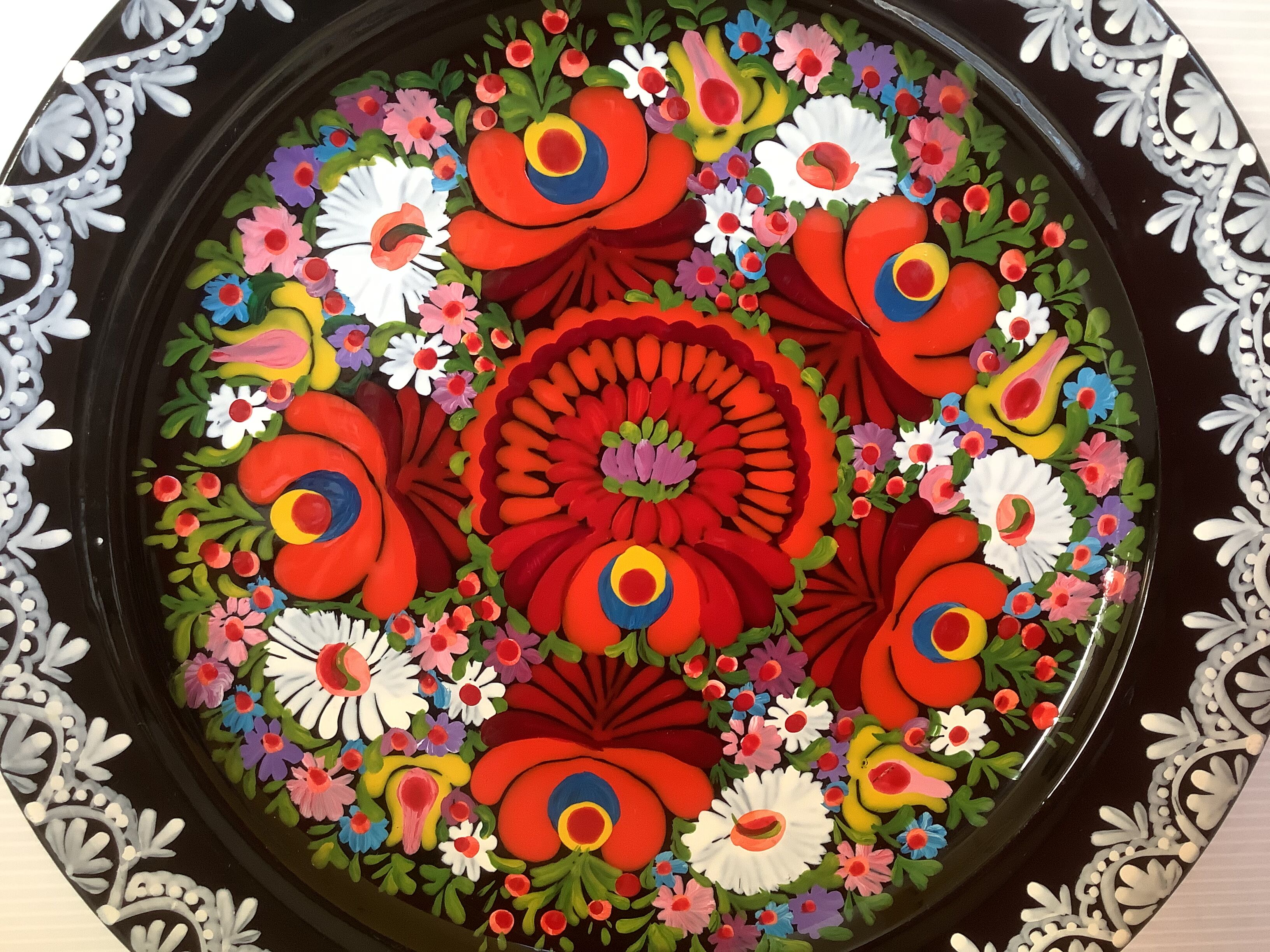 Russian plate painted in relief