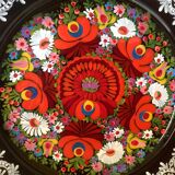 Russian plate painted in relief