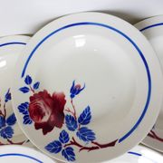 6 vintage soup plates from K&G Luneville, Chantal model