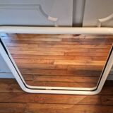 Vintage white tubular mirror from Italy, 70s